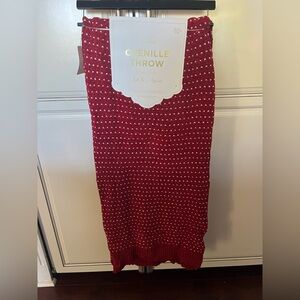 Envogue Red White Hearts Chenille Throw Blanket Valentines